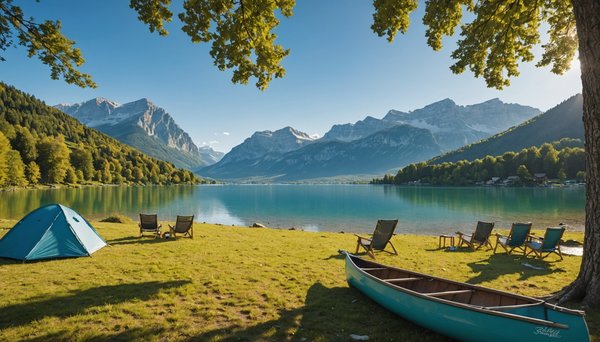 Camping sur les rives du lac d'Annecy
